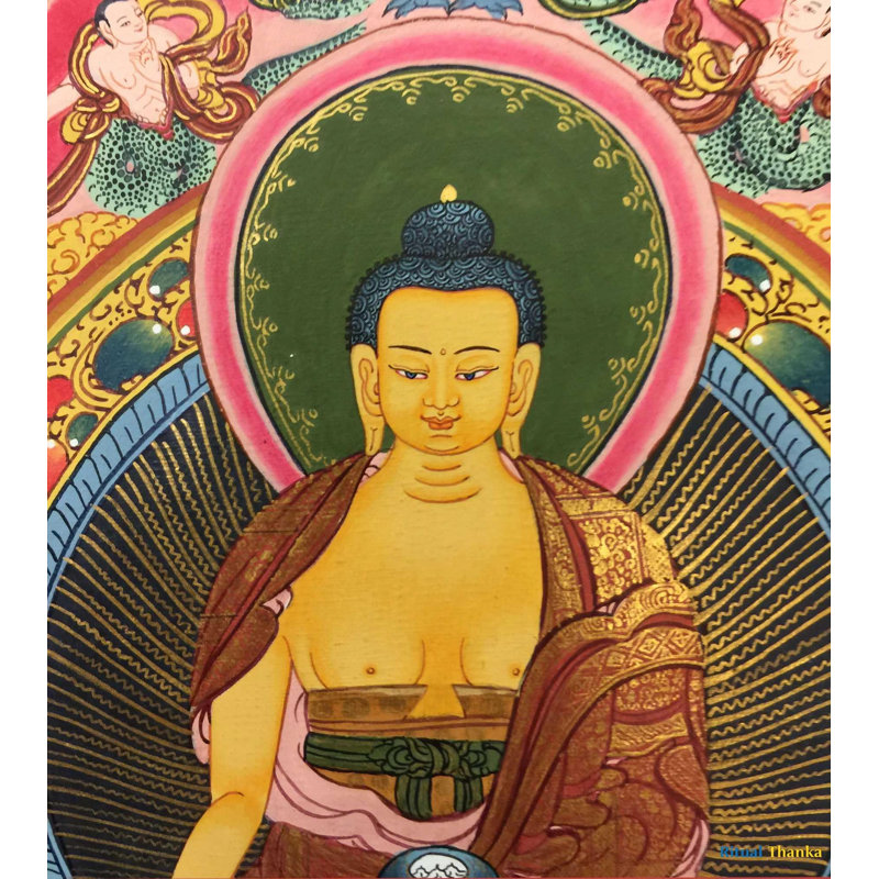 Évènements importants dans la vie des bouddhas Shakyamuni (Thangka sans brocart)