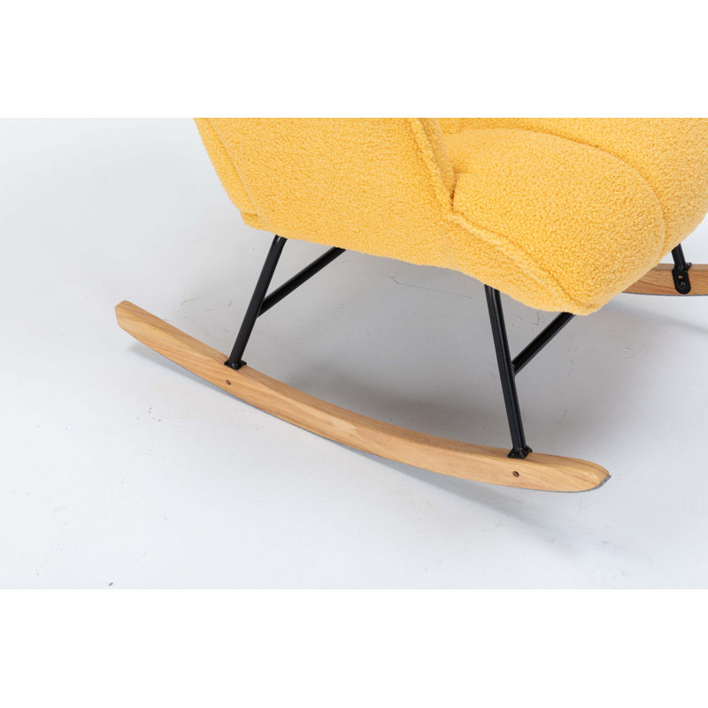 Chaise berçante, fauteuil d'appoint rembourré, fauteuil de lecture de salon, fauteuil d'appoint pour le salon, Yellow