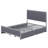 Metal Frame Upholstered Bed with 4 Drawers-93672581-93672580