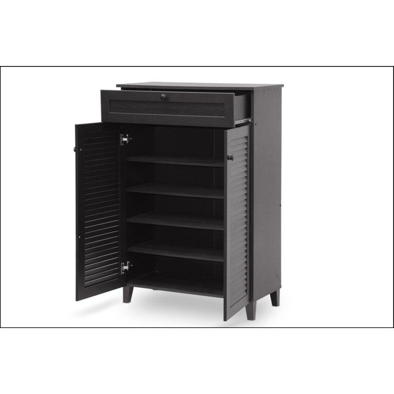 Brentford Shoe Storage Cabinet, Dark Brown