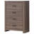 Oak Rectangular 4-Drawer Chest