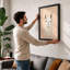 Gentle Llama Minimalist - Framed Print-1858392963-1858392965
