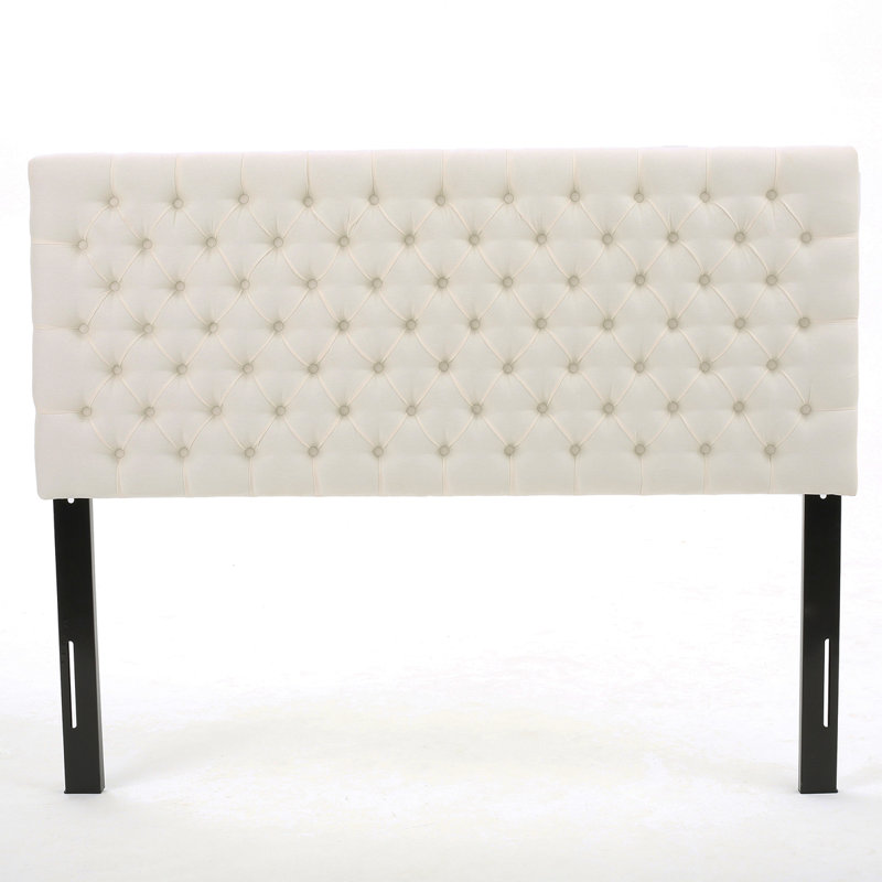 Tufted Upholstered Bed Headboard In Modern Button Design, Adjustable Solid Wood Head Board, Solid Wood Head Board With Durable Metal Legs In Bedroom