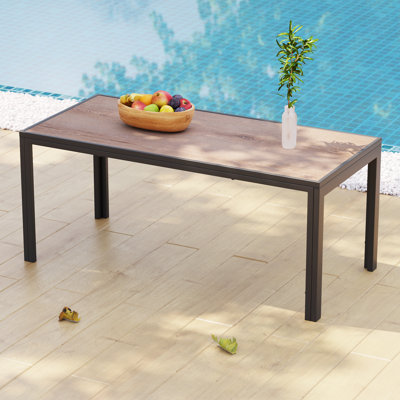 Patio Coffee Rectangle Table, All-Weather Conversation Sets for Room, Bedside, Porch