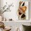 Tableau abstrait tourbillonnant en bronze et or métallisés sur toile-799390031