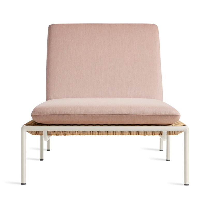 Dog Days Outdoor Chaise Lounge, Sunbrella Blush, White