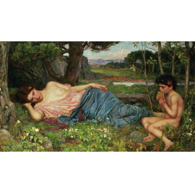 «Hear to My Sweet Pipings» par John William Waterhouse, affiche brillante