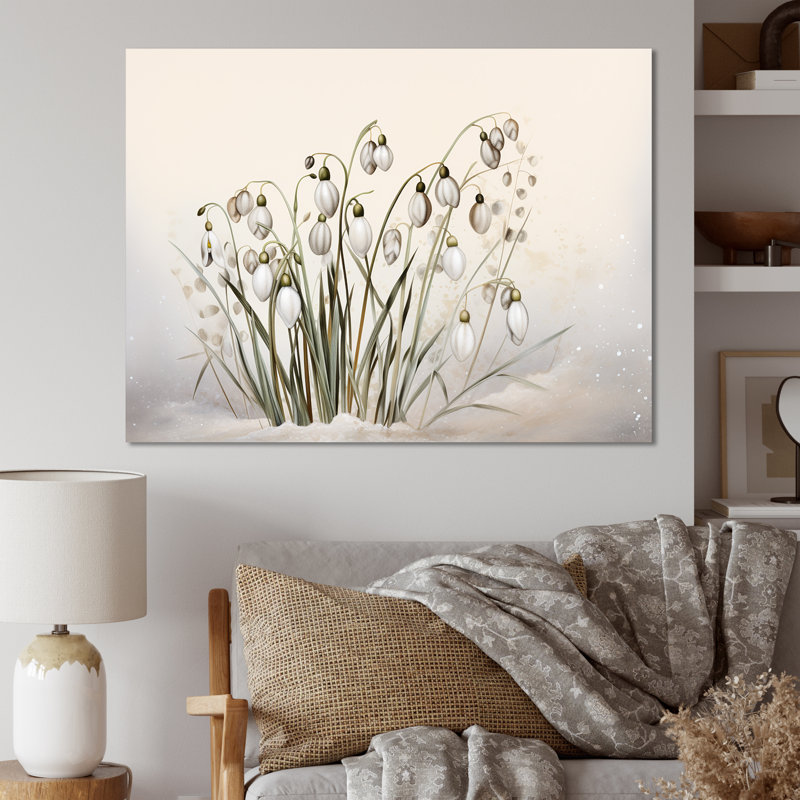 «Snowdrops Moonlit Galanthus Nivalis II - Snowdrops», reproduction d'art, Toile tendue, H 30 po x l 40 po x P 1,5 po