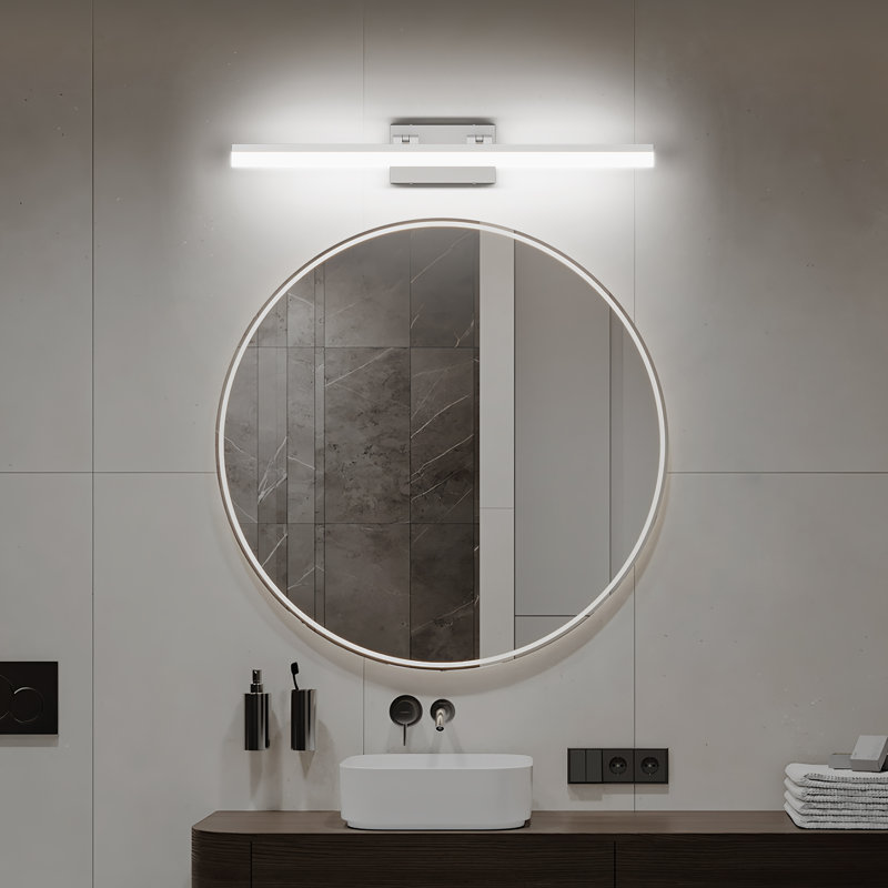 1-Light Dimmable  LED 18W Bath Bar Vanity Light, 31.5" Width, Nickel, 5500 Kelvin