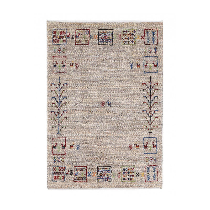 Beige Color Fine Hand knotted Persian Gabbeh 2'X3'