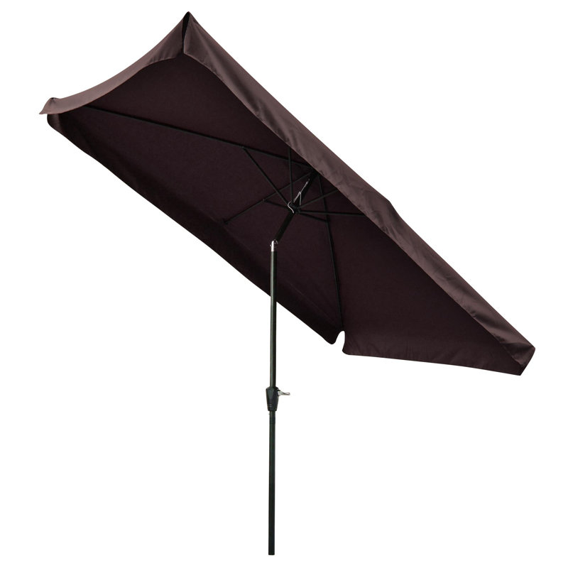 Parasol de marché rectangulaire 76,77 po x 114,17 po Janardam, Café foncé