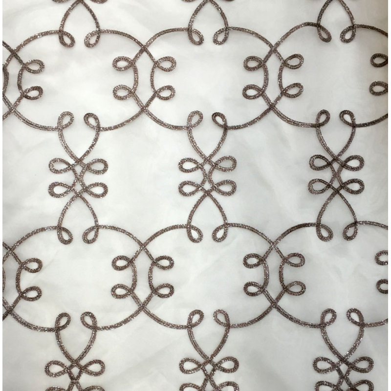 Metallic Embroidered Sheer | Uptown Fabric_UPTOWN, Brass
