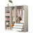 Doorless Wooden Storage Wardrobe For Dedroom With Shelves And 3 Drawers-1636198097