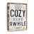 " Get Cozy Stay Awhile Typography " by Charles B-798008710