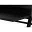 Bureau d'ordinateur moderne pour la maison, 122 cm (48 po) avec base en métal noir et tablettes stratifiées, bureau contemporain pour la maison, plateau et étagères de rangement.
