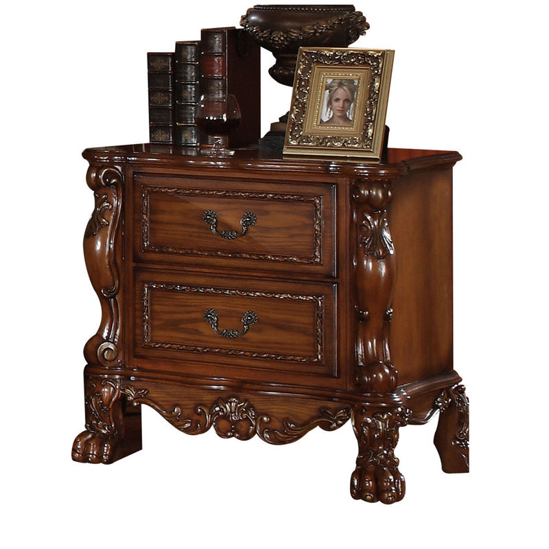 Table de chevet 2 tiroirs Cherry Oak
