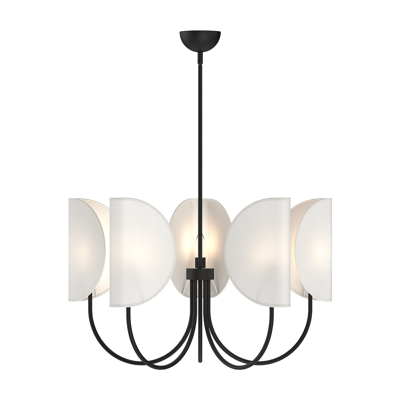 Calline 5 - Light Chandelier, Matte Black/White