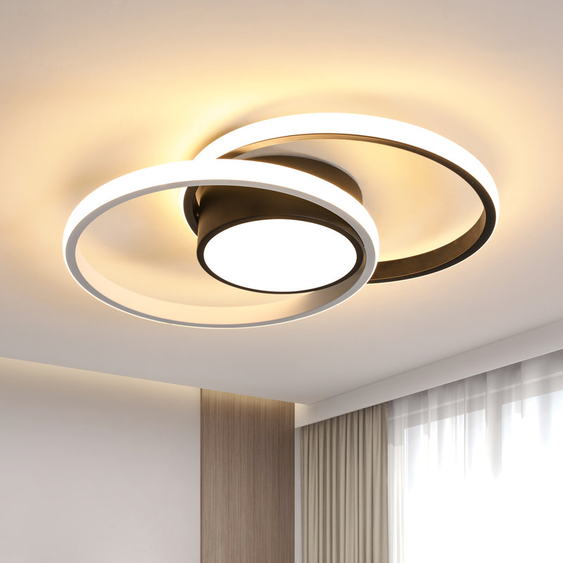 Modern Double Round 40CM LED Flush Mount Ceiling Light, 3000 Kelvins
