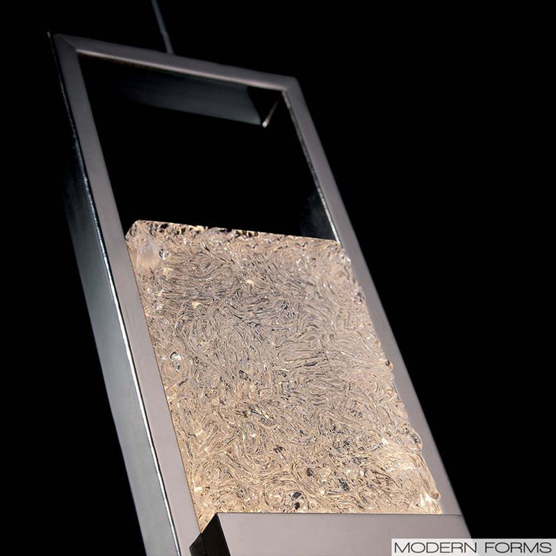 Swing 1-Light Chrome LED Mini Pendant with Piastra Glass