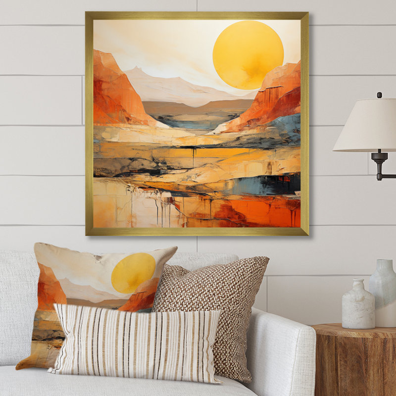 «Bold Landscape Canyon Desert VII», art sur toile Canyon, H 30 po x l 30 po, Doré, Picture Framed