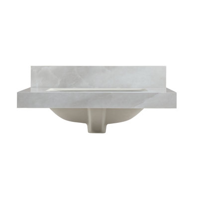 Plateau de meuble-lavabo en porcelaine 25 po avec lavabo simple et 3 trous, sans robinet