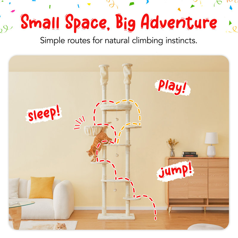 Tenley 101.6'' H Cat Tree, Beige