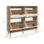Aurkene Modern Shoe Cabinet with 4 Flip Drawers, Adjustable Shelf, Natural