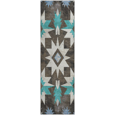 Premium Machine Washable Jakiyra AMF1893 Aztec Rug