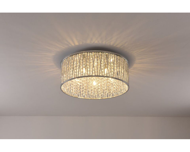 Barrile Glass Flush Mount, Chrome