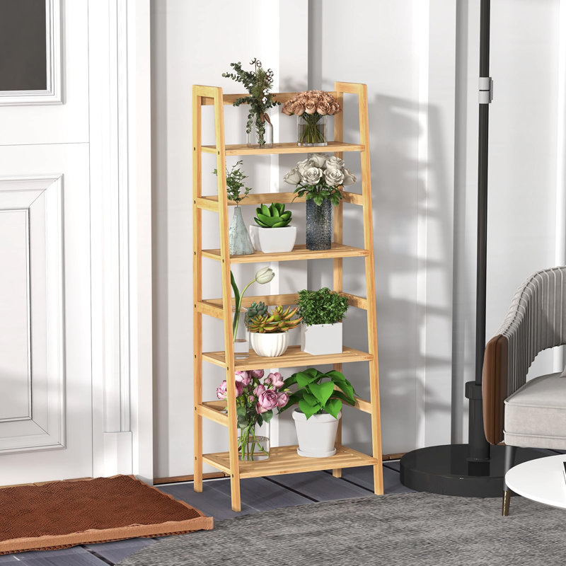 Ahseem 120cm H x 48cm W Ladder Bookcase