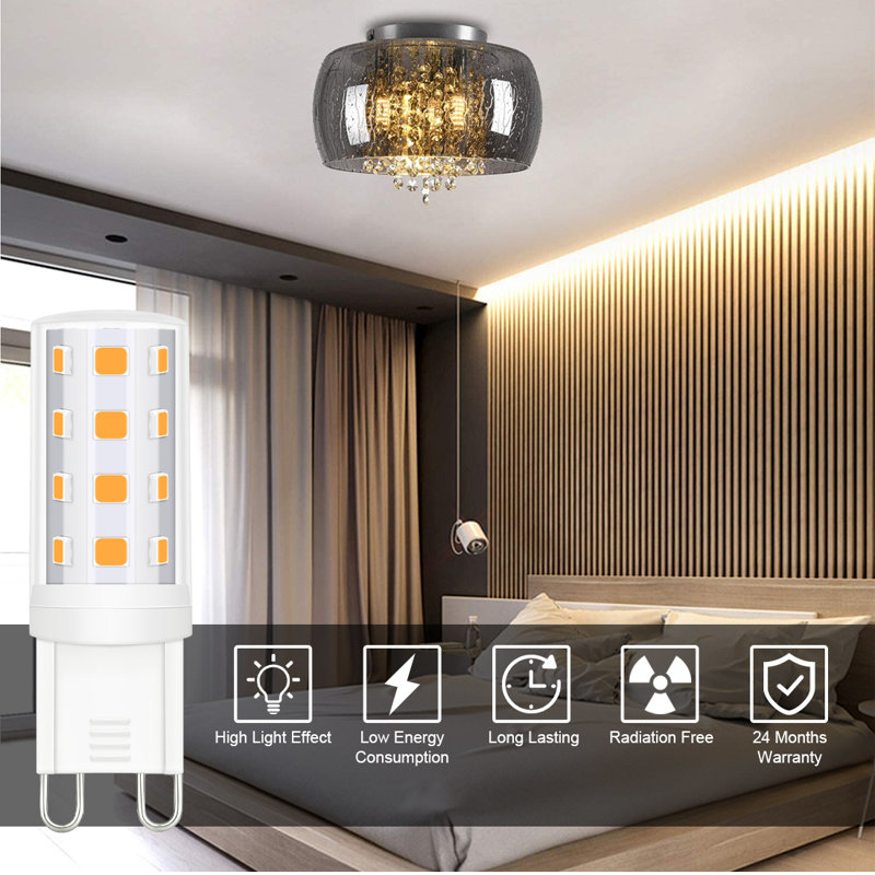 3 Watt (40 Watt Equivalent), G9 LED, Dimmable Light Bulb, G9/Bi-pin Base, 2700