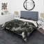 Ensemble de housse de couette abstraite en polyester peint à la main en marbre acrylique-50573636-50573635