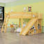 Lit mezzanine en bois avec tablettes, glissière amovible, garde-corps et échelle-1285803040-1285803053