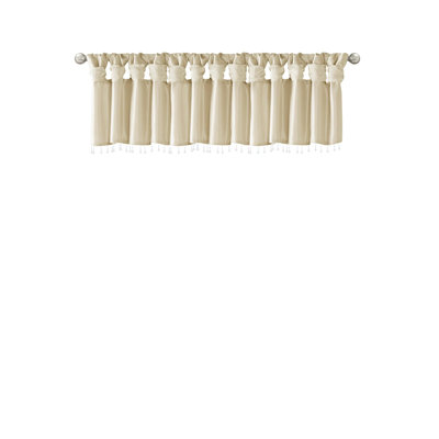 Lightweight Faux Silk Valance With Beads Champagne 50x26"