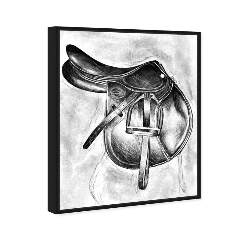 Saut à la ferme - Peinture sur toile, H 45 po x l 36 po, Toile avec cadre noir
