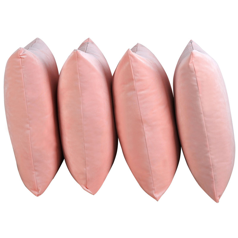 Rose Quartz 20" Square Polyester Microsuede Throw Pillow Covers