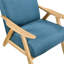 Élégante chaise bleue avec structure en bois massif et dossier rembourré pour une touche de détente moderne dans un cadre de revêtement-640650852