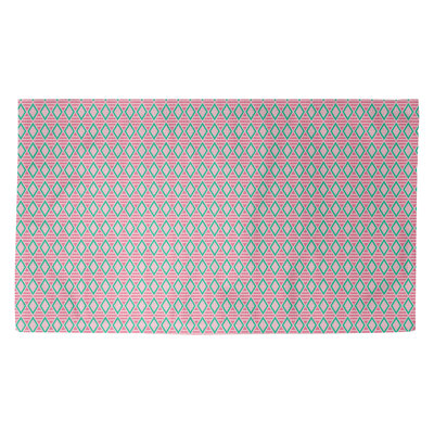 Tapis rose/bleu-bleu à carreaux géométriques Avicia