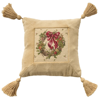 Mina Victory Vintage Pillow Wreath Indoor Throw Pillow