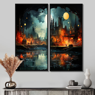 Onyx contour, horizon industriel - art mural gris
