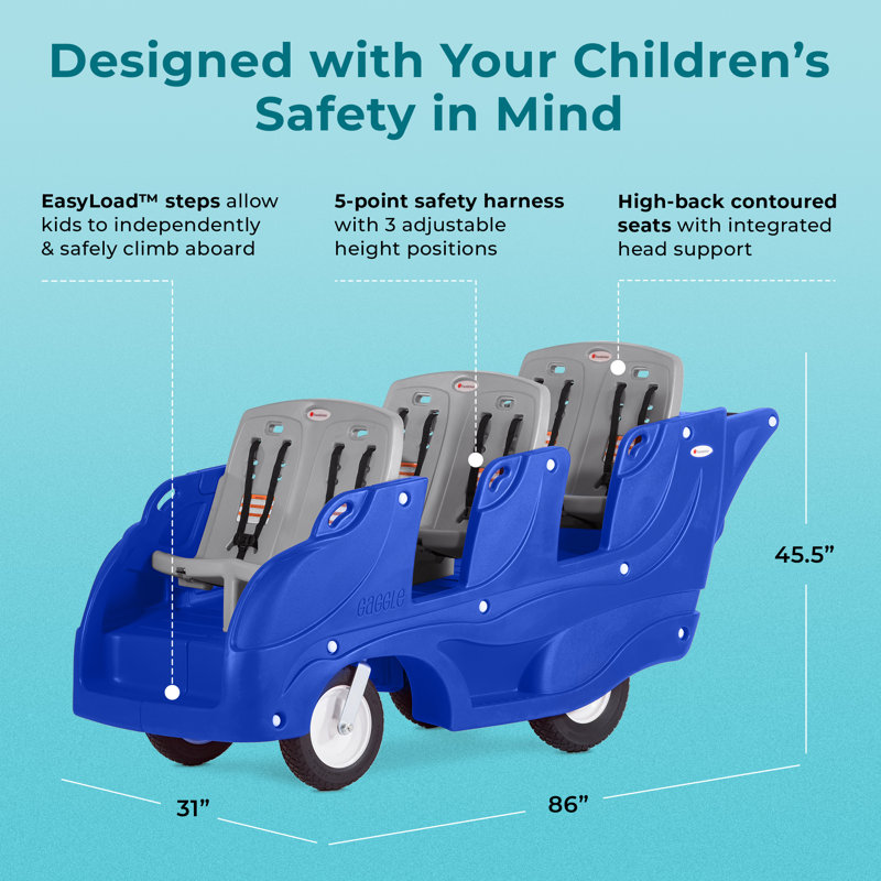 Gaggle Parade Multi-Child Buggy, Blue/Gray