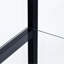Vitrine en verre noir à 3 tablettes avec verre trempé, offrant un grand espace de rangement dans les espaces de vie, une porte transparente d'une profondeur de 14,09 pouces, ajoutant de la modernité à votre espace principal, H 33,5 po x l 16,71 po, P 14,09 po