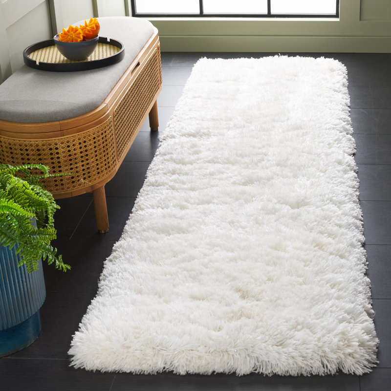 Orlinda Shag Hand Tufted Performance Solid Color Rug, Runner 2'3" x 8'