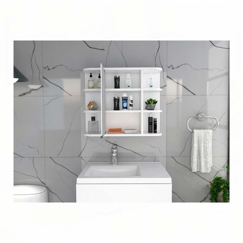 Pharmacie murale avec miroir, Blanc