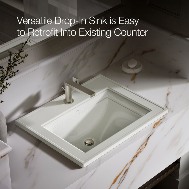 Memoirs® Stately Drop-in Bathroom Sink, Dune, Single Hole