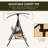 Patio Swing Chair For 2, Canopy With Adjustable Sunshade, Pivot Table, Cup Holder, Seat, Stable Steel Frame, Beige Outdoor Seating Seat 2 Canopy, Storage Space & Shade, Chair,
