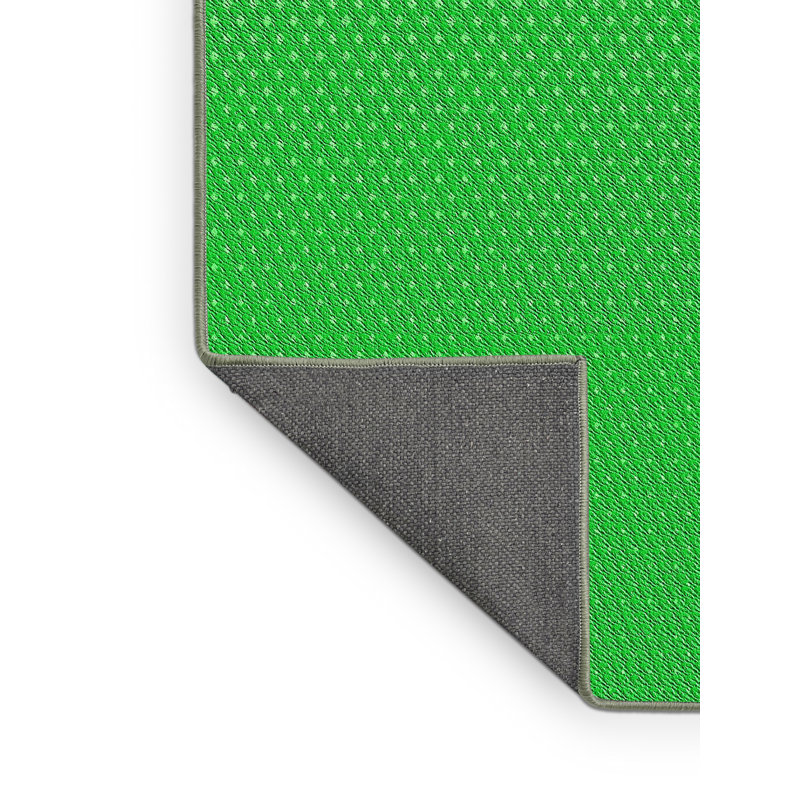 Laine tissée à la machine en laine et polyester vert/jaune Tapis décoratif, Rectangle de 5 pi x 7 pi