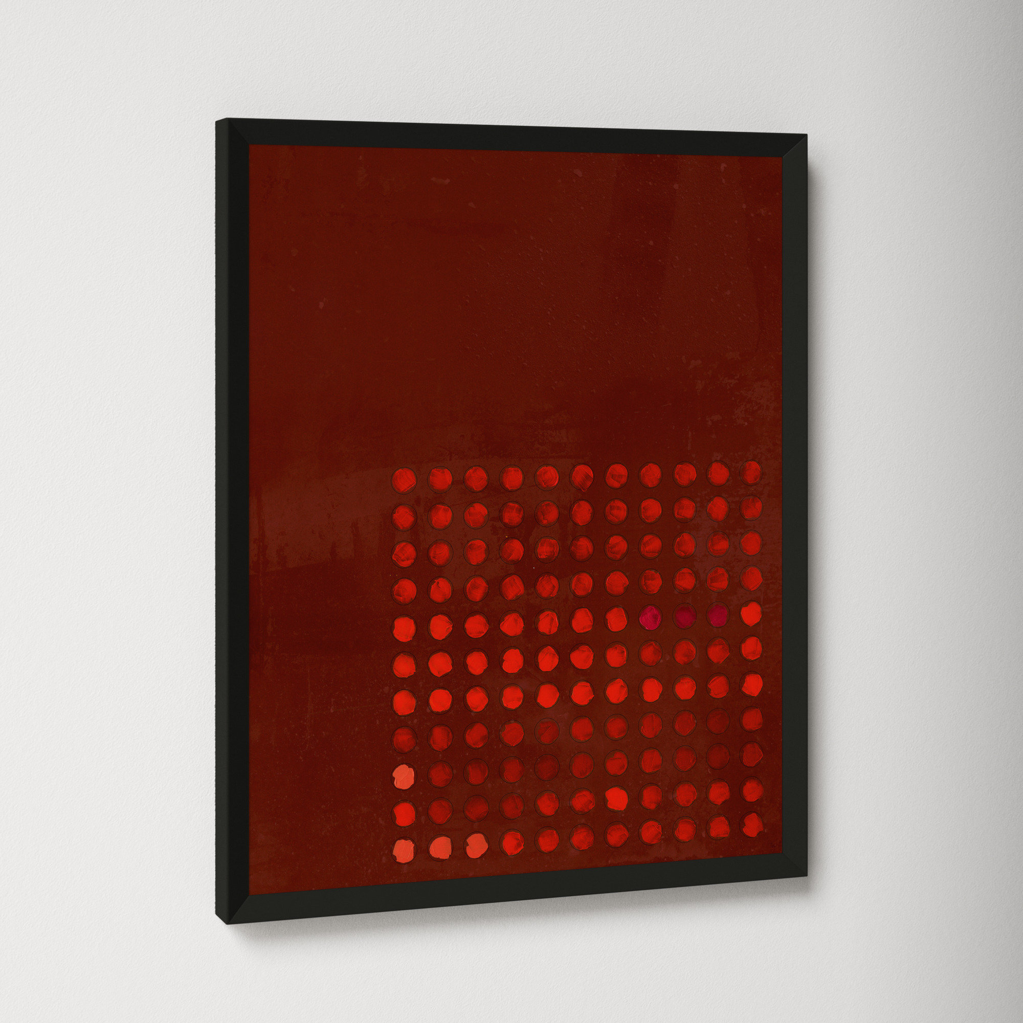 Circles In Squares 7 by Jacques Pilon, 20" H x 16" W x 1.25" D, Black
