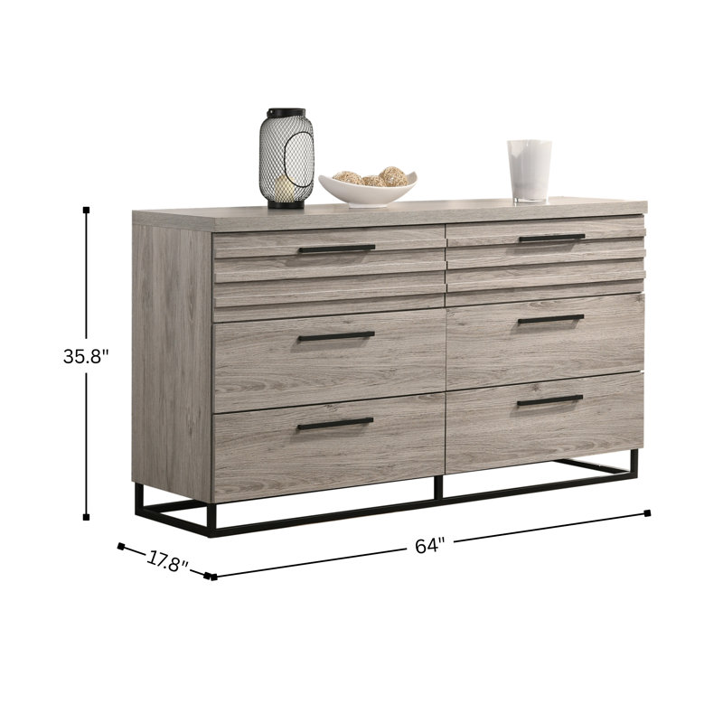 Commode double 6 tiroirs Earvin