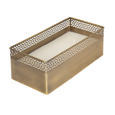 Robena Rectangle Unscented Candle with Metal Vessel